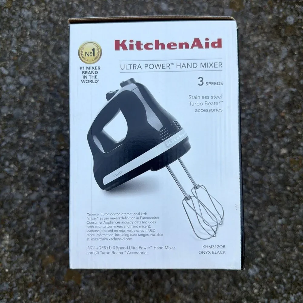 KitchenAid Ultra Power 3 Speed Hand Mixer ~ Onyx Black ~ KHM312OB